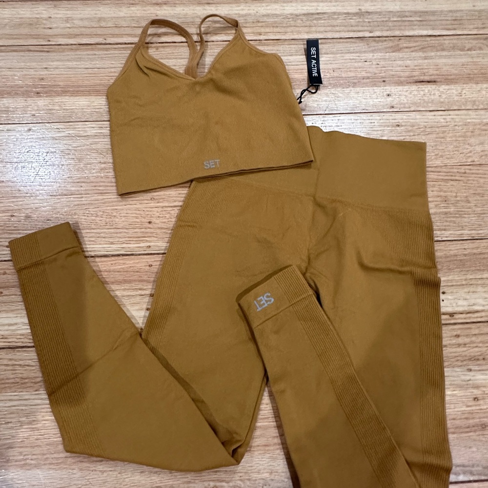 SETACTIVE *CIDER* mustard yellow leggings + top set